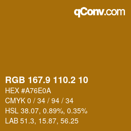 Color code: RGB 167.9 110.2 10 | qconv.com