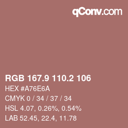 Color code: RGB 167.9 110.2 106 | qconv.com