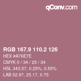 Color code: RGB 167.9 110.2 126 | qconv.com