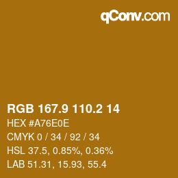 Color code: RGB 167.9 110.2 14 | qconv.com