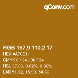 カラーコード: RGB 167.9 110.2 17 | qconv.com