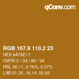 Color code: RGB 167.9 110.2 23 | qconv.com