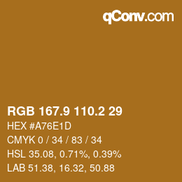 カラーコード: RGB 167.9 110.2 29 | qconv.com