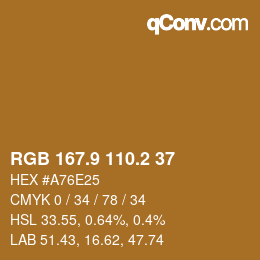 Color code: RGB 167.9 110.2 37 | qconv.com