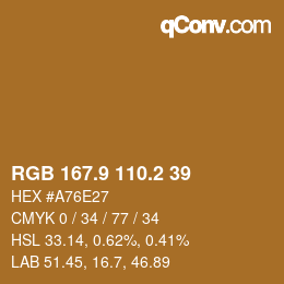 Color code: RGB 167.9 110.2 39 | qconv.com