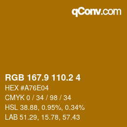 カラーコード: RGB 167.9 110.2 4 | qconv.com