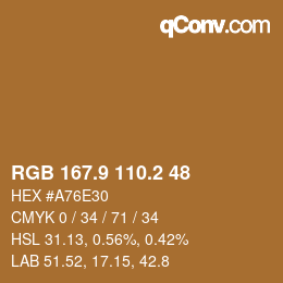Color code: RGB 167.9 110.2 48 | qconv.com