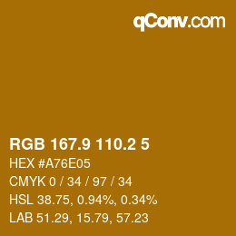 Color code: RGB 167.9 110.2 5 | qconv.com