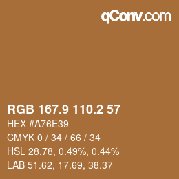 Color code: RGB 167.9 110.2 57 | qconv.com