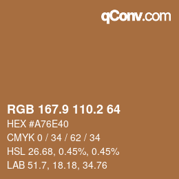 Color code: RGB 167.9 110.2 64 | qconv.com