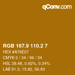 カラーコード: RGB 167.9 110.2 7 | qconv.com