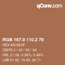 Color code: RGB 167.9 110.2 79 | qconv.com