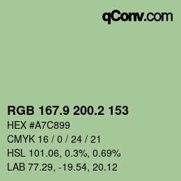 Color code: RGB 167.9 200.2 153 | qconv.com