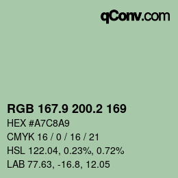 Color code: RGB 167.9 200.2 169 | qconv.com