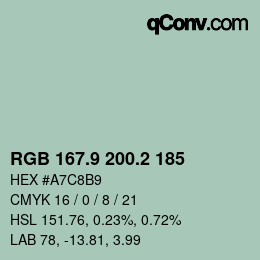カラーコード: RGB 167.9 200.2 185 | qconv.com
