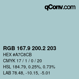 Farbcode: RGB 167.9 200.2 203 | qconv.com