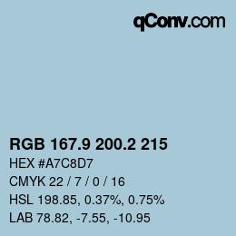 Color code: RGB 167.9 200.2 215 | qconv.com