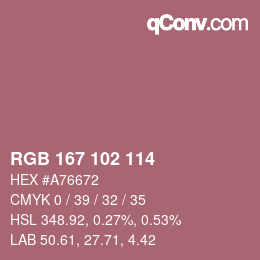 Color code: RGB 167 102 114 | qconv.com