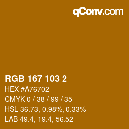 颜色代码: RGB 167 103 2 | qconv.com