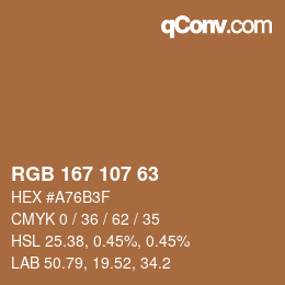 Farbcode: RGB 167 107 63 | qconv.com