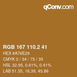 カラーコード: RGB 167 110.2 41 | qconv.com