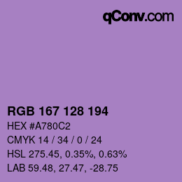 カラーコード: RGB 167 128 194 | qconv.com