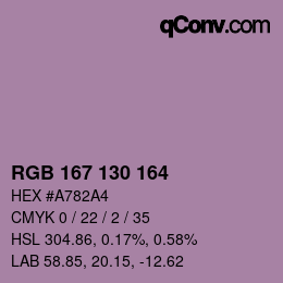 Color code: RGB 167 130 164 | qconv.com