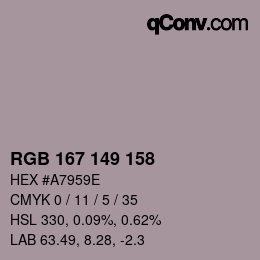 Color code: RGB 167 149 158 | qconv.com