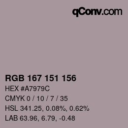 Color code: RGB 167 151 156 | qconv.com