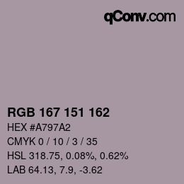 カラーコード: RGB 167 151 162 | qconv.com