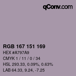 Color code: RGB 167 151 169 | qconv.com