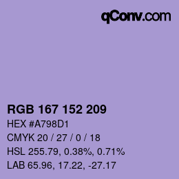 カラーコード: RGB 167 152 209 | qconv.com