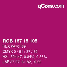 Color code: RGB 167 15 105 | qconv.com