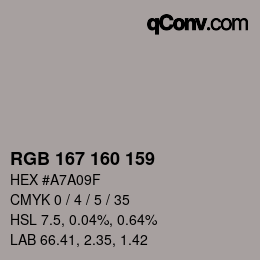 Código de color: RGB 167 160 159 | qconv.com