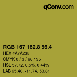 カラーコード: RGB 167 162.8 56.4 | qconv.com