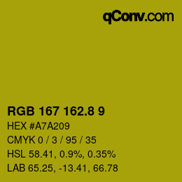 カラーコード: RGB 167 162.8 9 | qconv.com