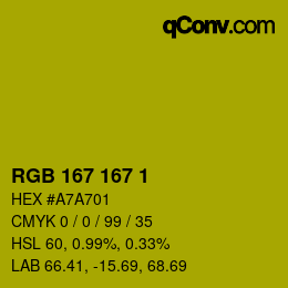 Color code: RGB 167 167 1 | qconv.com