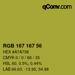 Color code: RGB 167 167 56 | qconv.com