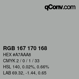 Color code: RGB 167 170 168 | qconv.com