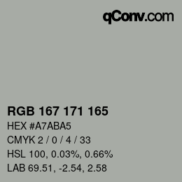 Color code: RGB 167 171 165 | qconv.com