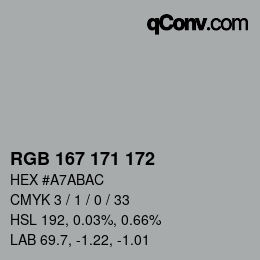 Código de color: RGB 167 171 172 | qconv.com