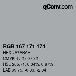 Code couleur: RGB 167 171 174 | qconv.com
