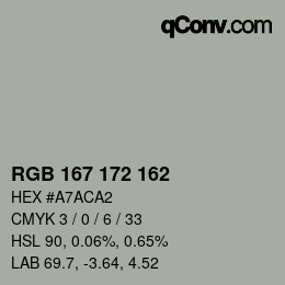 Color code: RGB 167 172 162 | qconv.com