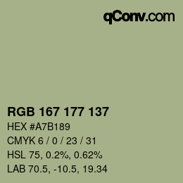 Farbcode: RGB 167 177 137 | qconv.com