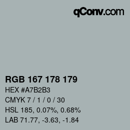 カラーコード: RGB 167 178 179 | qconv.com