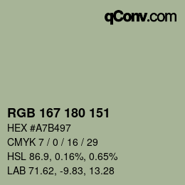 Farbcode: RGB 167 180 151 | qconv.com