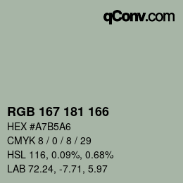 Código de color: RGB 167 181 166 | qconv.com