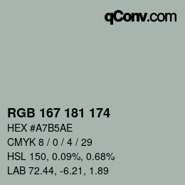 Code couleur: RGB 167 181 174 | qconv.com