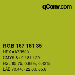 カラーコード: RGB 167 181 35 | qconv.com