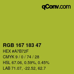 Farbcode: RGB 167 183 47 | qconv.com